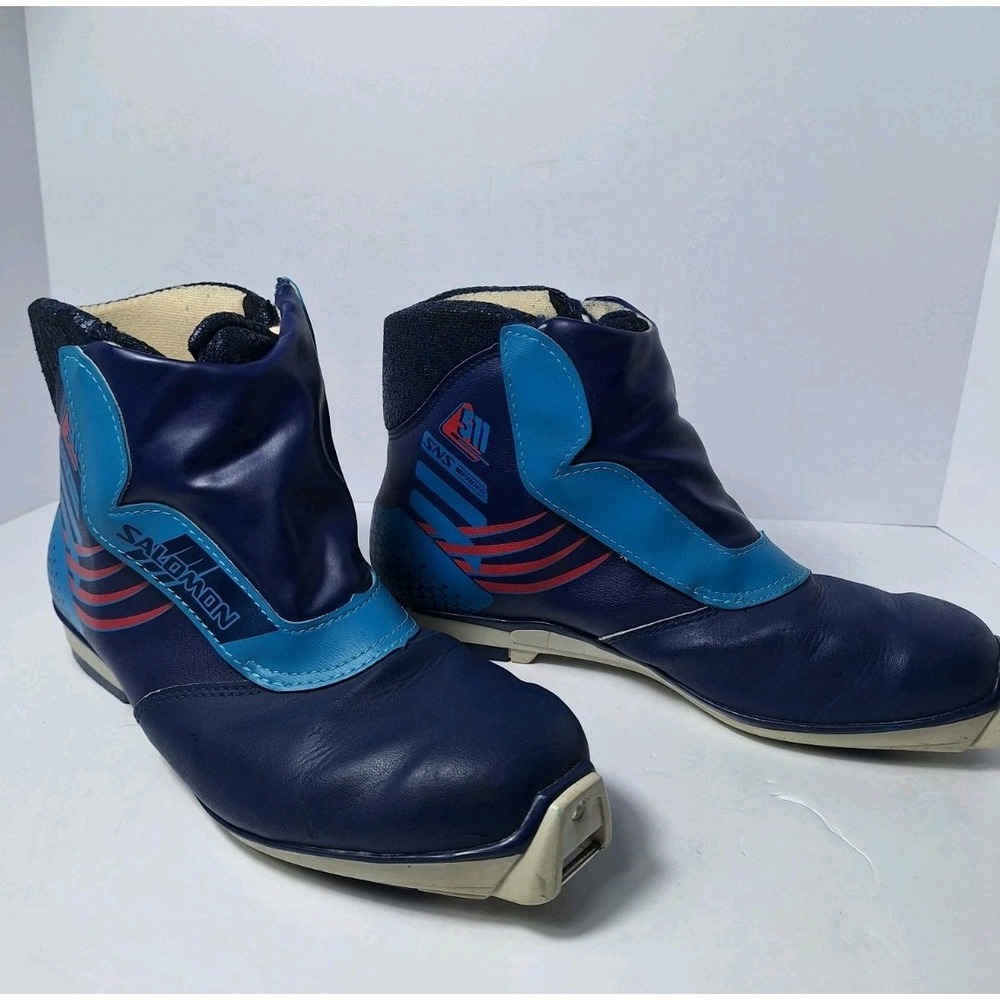 Salomon 511 SNS Profil Cross Country Ski Boots EU 45 Vintage Blue XC Nordic